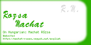 rozsa machat business card