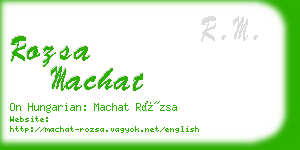 rozsa machat business card